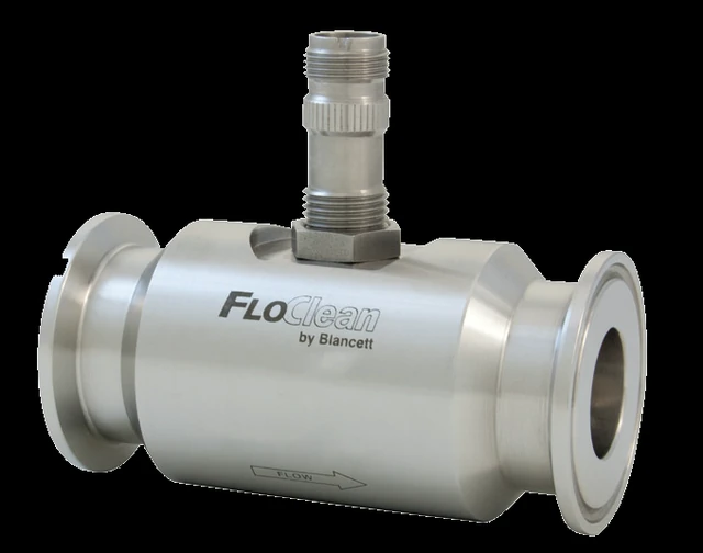 Blancett B16N FloClean sanitary Tri-Clamp turbine flow meter (Badger Meter)