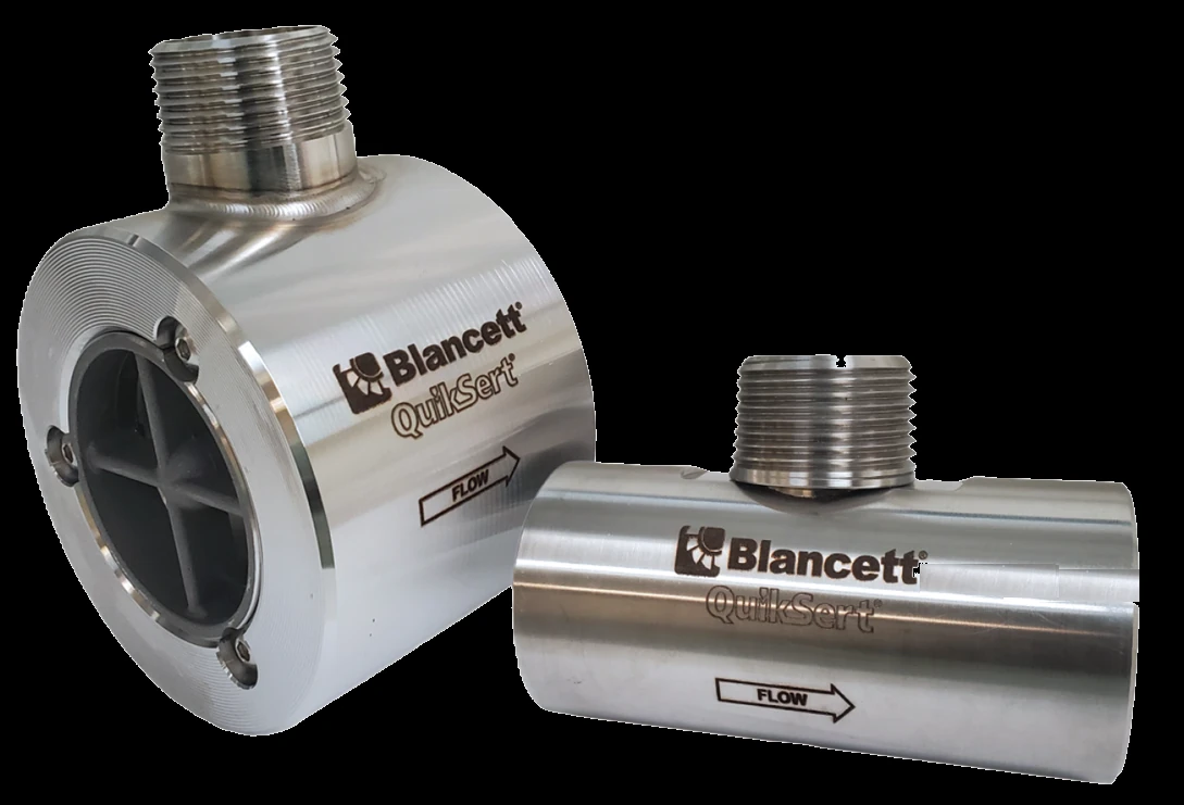 Blancett QuikSert Explosion-Proof between-the-flange wafer turbine flow meter (Badger Meter), Class I Div 1