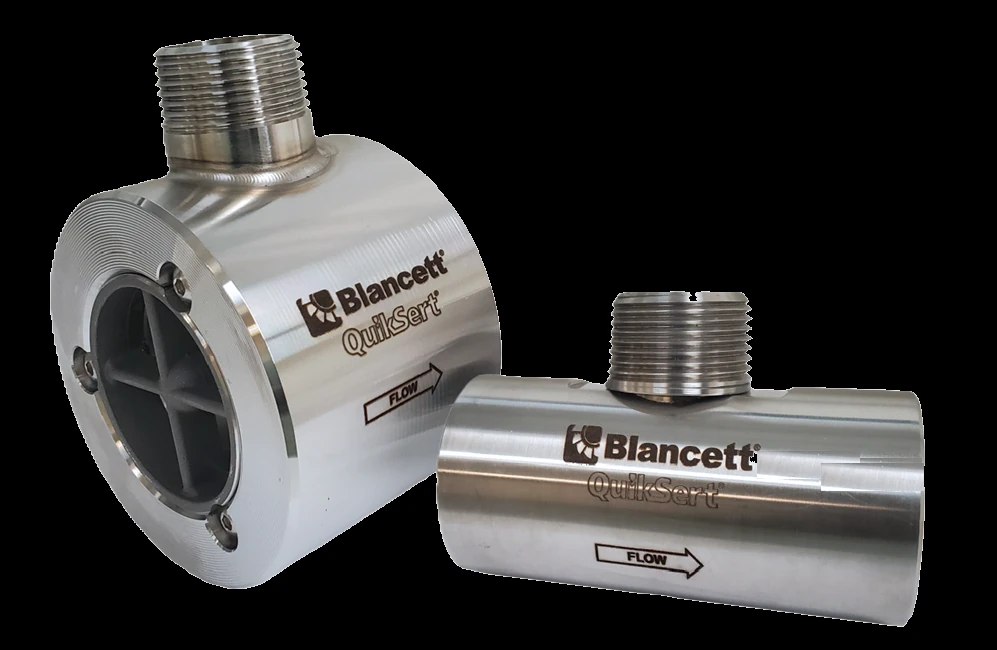 Blancett QuikSert between-flange turbine flow meter (Badger Meter)