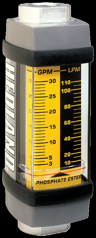 Hedland phosphate-ester variable-area flow meter (Badger Meter)